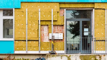 Neubau Mit Isolierschichten Und Aussenfassade - Stock-Fotografie